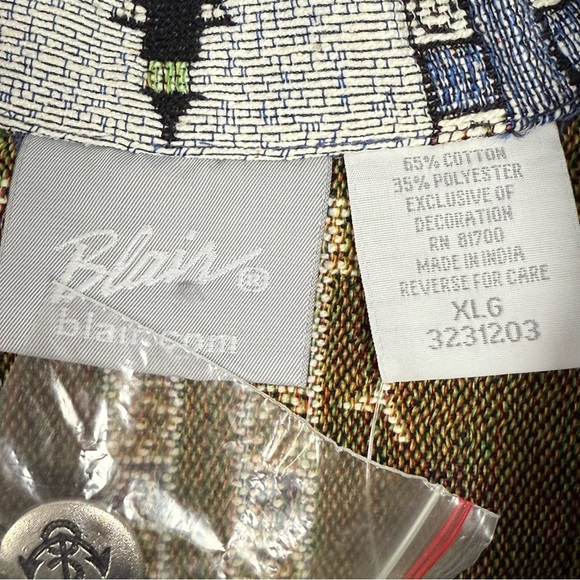 NWOT Blair Lighthouse Tapestry Chore Coat XL Sailboat Jacket Pockets Shacket Vtg - Picture 8 of 9
